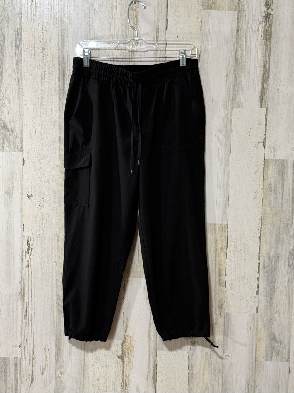 RBX Women's Black Capri Length Cargo Jogger Pants with Drawstring